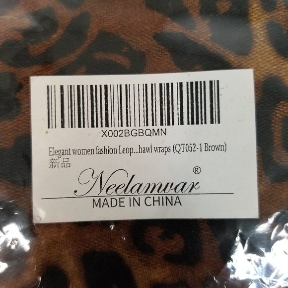 NEELAMVAR BRAND SCARF WOMEN'S SHAWLS LEOPARD - Picture 4 of 8